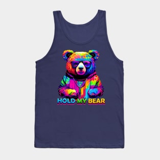 hold my bear (funny meme) Tank Top